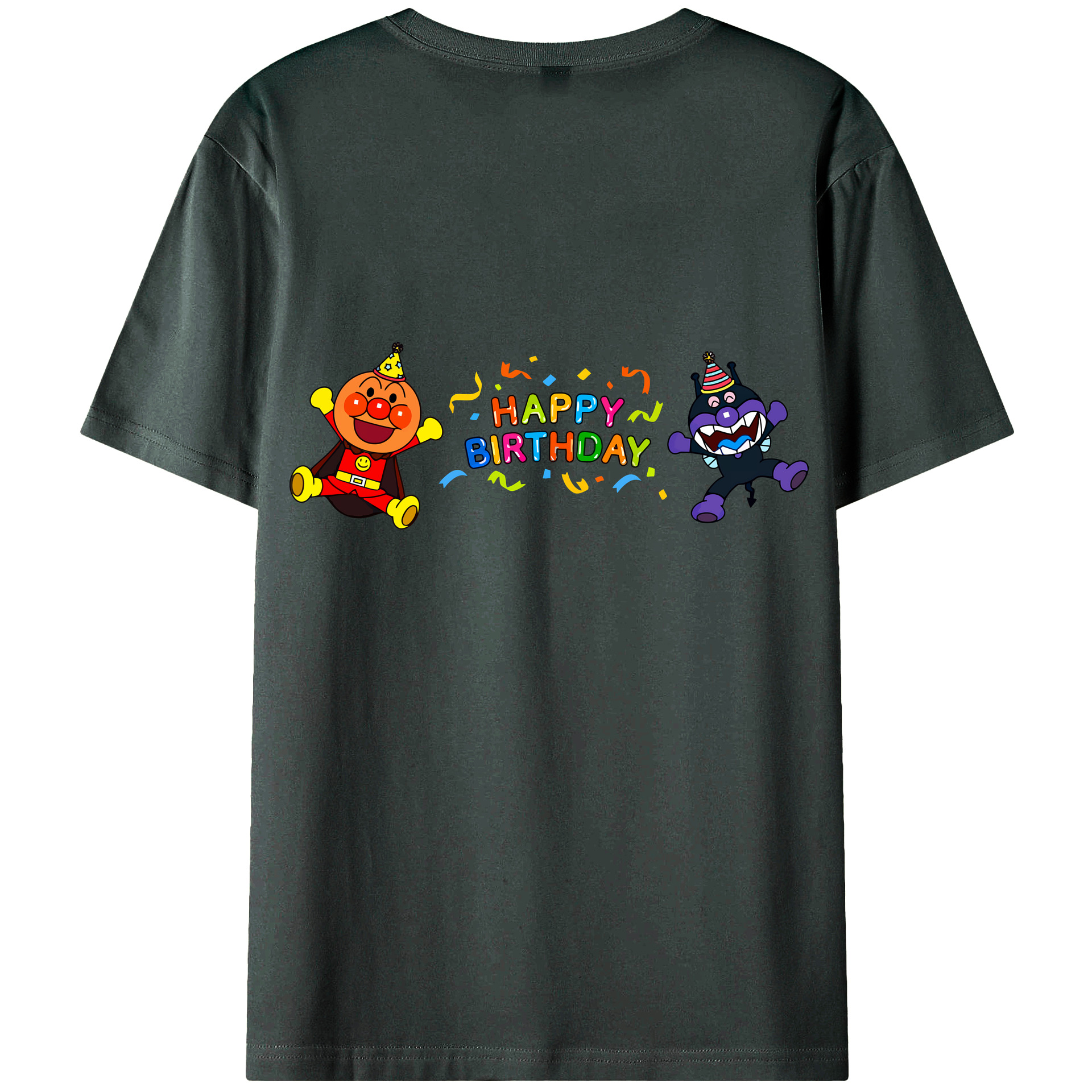 （画像用） アンパンマン Anpanman 綿100％ メンズ半袖Tシャツ（バックプリント） 通気性